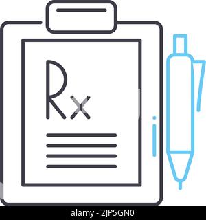 icône de ligne de recommandation du médecin, symbole de contour, illustration vectorielle, signe de concept Illustration de Vecteur