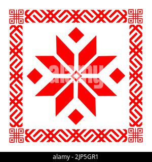 Rouge stylisé folk Slavic patterns. Brodé ukrainien national pattern. Illustration vectorielle Illustration de Vecteur