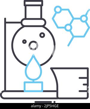 icône de ligne de la chimie, symbole de contour, illustration vectorielle, signe de concept Illustration de Vecteur