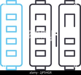 icône de ligne de charge de la batterie, symbole de contour, illustration vectorielle, signe de concept Illustration de Vecteur