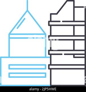 icône de ligne de chantier, symbole de contour, illustration vectorielle, signe de concept Illustration de Vecteur