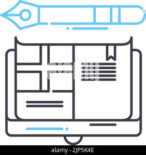 icône de ligne anglaise, symbole de contour, illustration vectorielle, signe de concept Illustration de Vecteur