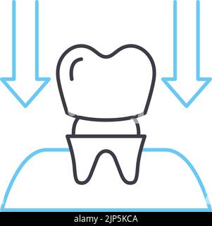 icône de ligne de couronne dentaire, symbole de contour, illustration vectorielle, signe de concept Illustration de Vecteur