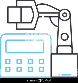 icône de ligne de service d'usine, symbole de contour, illustration vectorielle, signe de concept Illustration de Vecteur