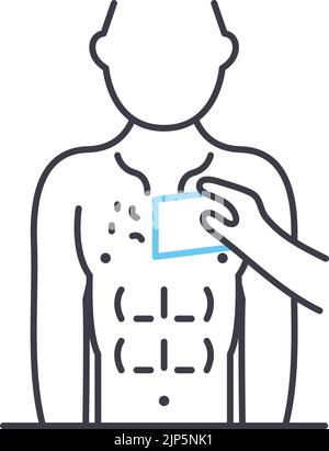icône de ligne de cire thoracique, symbole de contour, illustration vectorielle, signe de concept Illustration de Vecteur