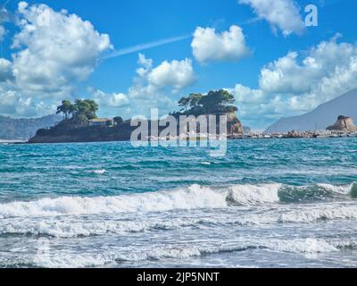 Une célèbre plage à Laganas de l'île de Zakynthos en Grèce Banque D'Images