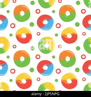 Fond coloré de motifs répétitifs de bonbons gélifiés faits d'illustrations vectorielles simples. Illustration de Vecteur