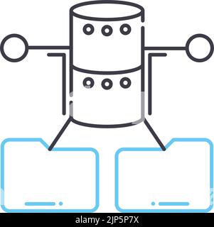 icône de ligne de partage de données, symbole de contour, illustration vectorielle, signe de concept Illustration de Vecteur