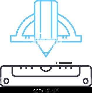 les ingénieurs mettent à l'échelle l'icône de ligne, le symbole de contour, l'illustration vectorielle, le symbole de concept Illustration de Vecteur