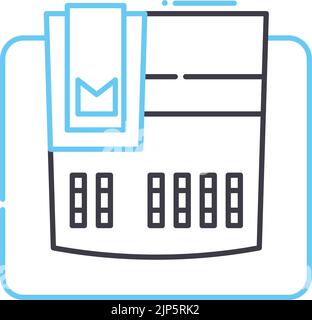 icône de ligne de caisse, symbole de contour, illustration vectorielle, signe de concept Illustration de Vecteur
