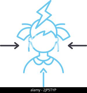 icône de ligne de critique et de pression, symbole de contour, illustration vectorielle, signe de concept Illustration de Vecteur