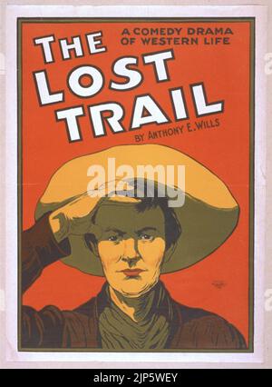 The Lost Trail un drame de la vie occidentale - par Anthony E. Wills. Banque D'Images