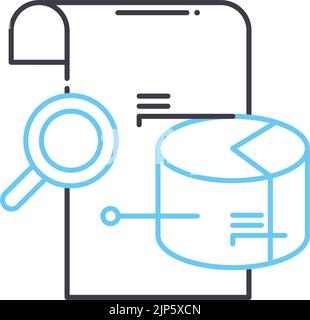 icône de ligne d'analyse économique, symbole de contour, illustration vectorielle, signe de concept Illustration de Vecteur