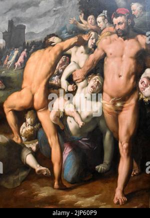 Le massacre des innocents par Cornelis Cornelisz. Van Haarlem (1590) - détail (3) Banque D'Images