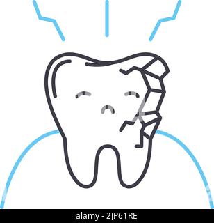 icône de ligne de caries, symbole de contour, illustration vectorielle, signe de concept Illustration de Vecteur