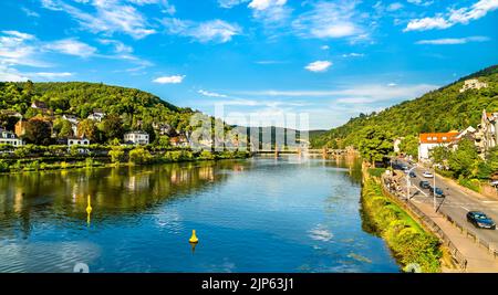 Le Neckar à Heidelberg, Allemagne Banque D'Images