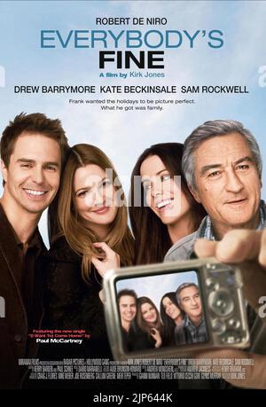 SAM ROCKWELL, DREW BARRYMORE, KATE BECKINSALE, ROBERT DE NIRO POSTER, EVERYBODY'S FINE, 2009 Banque D'Images