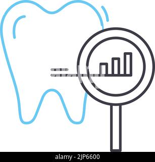 icône de la ligne de dents décadée, symbole de contour, illustration vectorielle, signe de concept Illustration de Vecteur