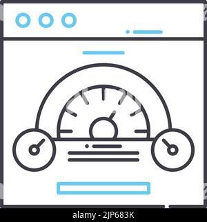 icône de ligne de vitesse en ligne rapide, symbole de contour, illustration vectorielle, signe de concept Illustration de Vecteur