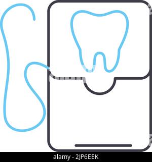 icône de ligne de chaise dentaire, symbole de contour, illustration vectorielle, signe de concept Illustration de Vecteur