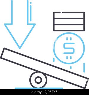 icône de ligne d'effet de levier de crédit, symbole de contour, illustration de vecteur, signe de concept Illustration de Vecteur