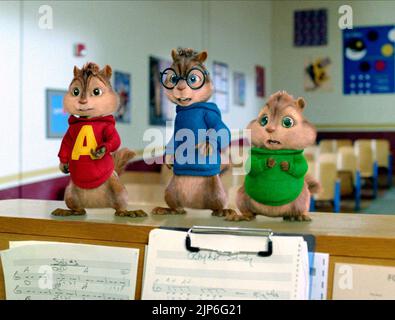 ALVIN, SIMON, Théodore, ALVIN ET LES CHIPMUNKS : LA SQUEAKQUEL, 2009 Banque D'Images