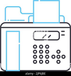 icône de ligne de périphérique de télécopie, symbole de contour, illustration vectorielle, signe de concept Illustration de Vecteur