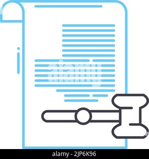 icône de ligne de loi d'entreprise, symbole de contour, illustration vectorielle, signe de concept Illustration de Vecteur