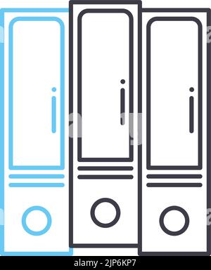icône de ligne de fichiers et de dossiers, symbole de contour, illustration vectorielle, signe de concept Illustration de Vecteur