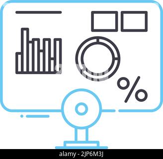 icône de ligne de tableau de bord, symbole de contour, illustration vectorielle, signe de concept Illustration de Vecteur