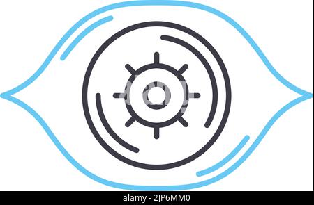 icône de ligne oculaire, symbole de contour, illustration vectorielle, signe de concept Illustration de Vecteur