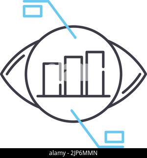 icône de ligne de vision de l'entreprise, symbole de contour, illustration vectorielle, signe de concept Illustration de Vecteur