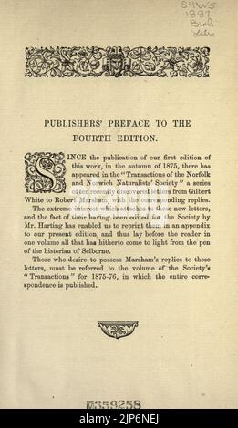 L'histoire naturelle et les antiquités de Selborne, dans le comté de Southampton Banque D'Images