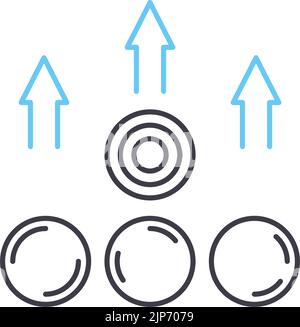 icône de ligne de mission d'affaires, symbole de contour, illustration vectorielle, signe de concept Illustration de Vecteur