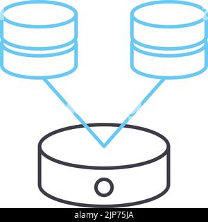 icône de ligne de données, symbole de contour, illustration vectorielle, signe de concept Illustration de Vecteur