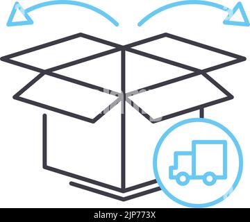 icône de ligne de plan de distribution, symbole de contour, illustration vectorielle, signe de concept Illustration de Vecteur