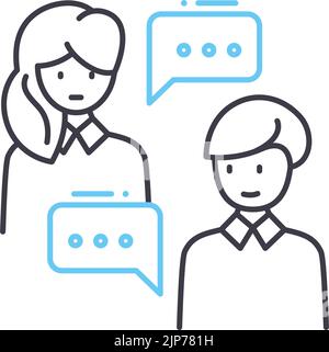 icône de ligne de rétroaction, symbole de contour, illustration vectorielle, signe de concept Illustration de Vecteur