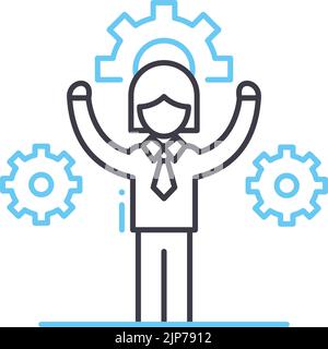 icône de ligne de facilitateur, symbole de contour, illustration vectorielle, signe de concept Illustration de Vecteur