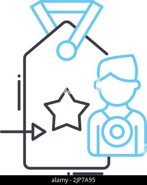 icône de ligne de recherche de consommateur, symbole de contour, illustration vectorielle, signe de concept Illustration de Vecteur