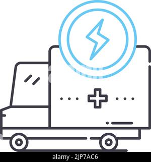 icône de ligne d'expédition express, symbole de contour, illustration vectorielle, signe de concept Illustration de Vecteur
