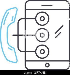 icône de ligne d'options de contact, symbole de contour, illustration vectorielle, signe de concept Illustration de Vecteur