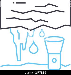 icône de la ligne de spéléologie, symbole de contour, illustration vectorielle, signe de concept Illustration de Vecteur