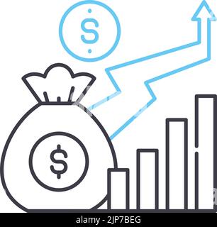 icône de ligne finance et budgétisation, symbole de contour, illustration vectorielle, signe de concept Illustration de Vecteur