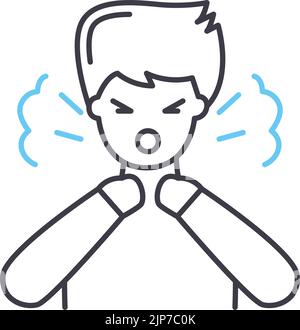 icône de ligne respiratoire diffulty, symbole de contour, illustration vectorielle, signe concept Illustration de Vecteur