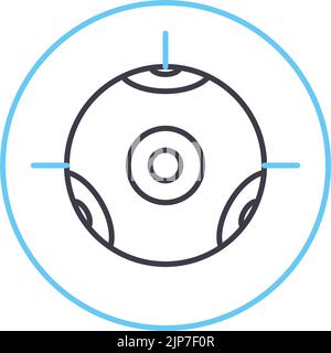 icône de ligne à 360 degrés, symbole de contour, illustration vectorielle, signe de concept Illustration de Vecteur