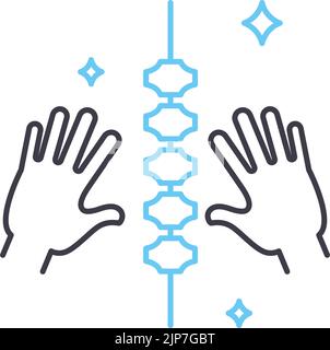 icône de la ligne de médecine chromopractique, symbole de contour, illustration vectorielle, signe de concept Illustration de Vecteur