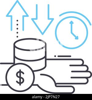 icône de ligne de transferts rapides, symbole de contour, illustration vectorielle, signe de concept Illustration de Vecteur