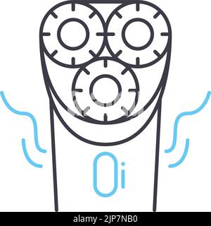 icône de ligne de rasoir électrique, symbole de contour, illustration vectorielle, signe de concept Illustration de Vecteur