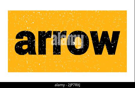 texte en flèche inscrit sur le timbre jaune-noir grungy. Banque D'Images