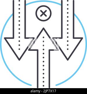 icône de conflit d'intérêt, symbole de contour, illustration vectorielle, signe de concept Illustration de Vecteur